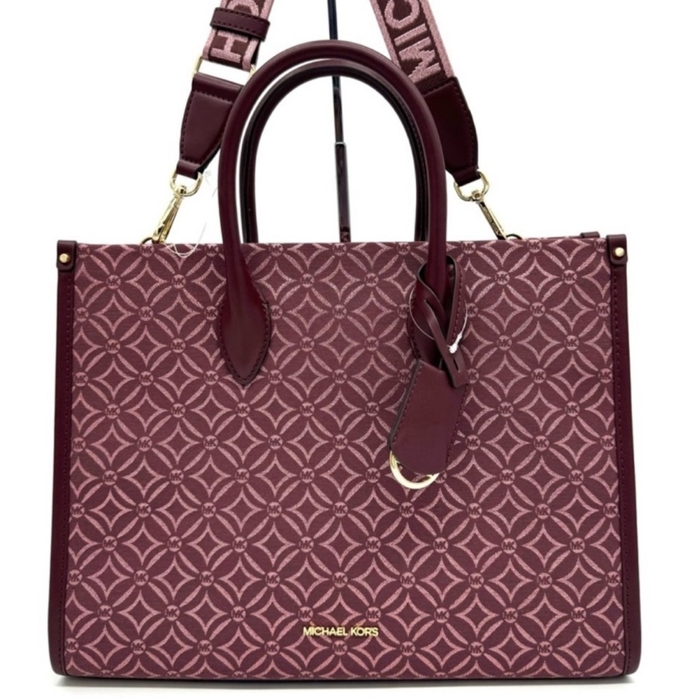 Michael Kors Medium Mirella Tote Bag Ox Blood Multi